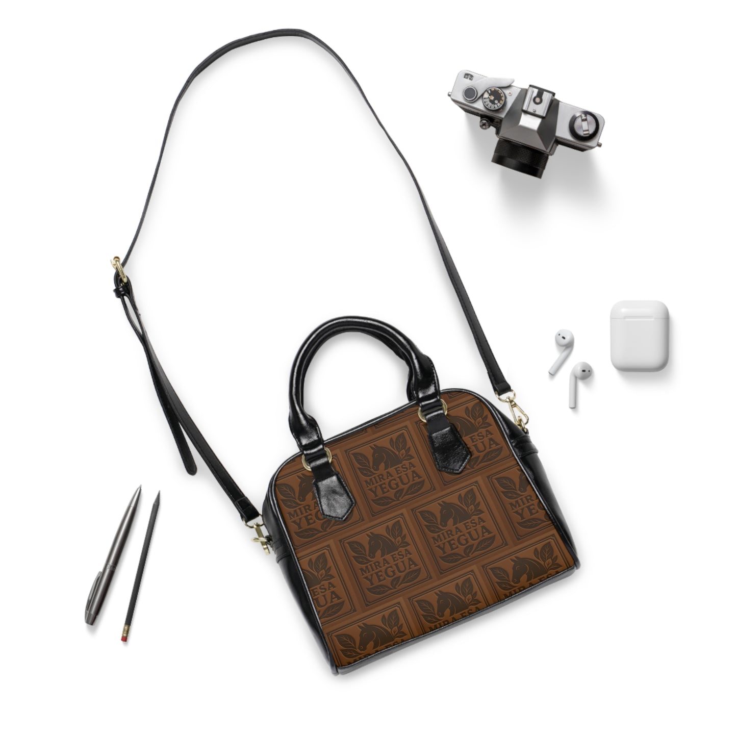 Stylish Shoulder Handbag - 'MIRA ESA YEGUA' Design for Everyday Fashion