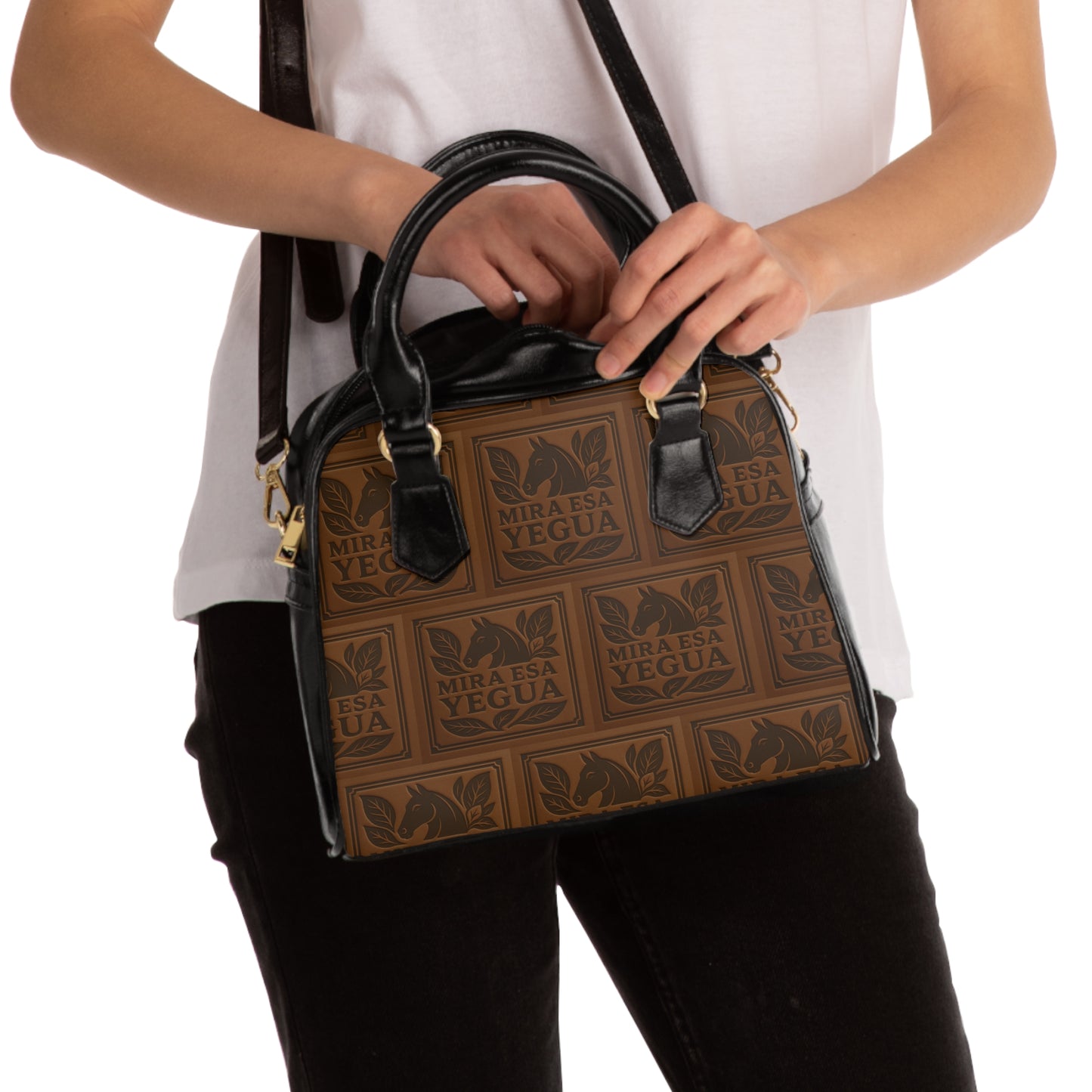 Stylish Shoulder Handbag - 'MIRA ESA YEGUA' Design for Everyday Fashion